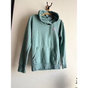 Puma mock turtle hoodie Aqua with Purple Puma logo - Women's Small